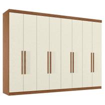 Guarda Roupa Casal 8 Portas 4 Gavetas Master New Jatobá Areia Acetinado - Santos Andirá
