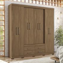 Guarda-roupa Casal 8 Portas 4 Gavetas Nápoles com Pés