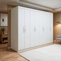 Guarda-Roupa Casal 8 Portas 6 Gavetas 100% MDF 236cm Linha Serenata Branco Guarda-Roupa Casal 8 Portas 6 Gavetas 100% MDF 236cm Linha Serenata Branco