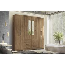 Guarda-Roupa Casal 8 Portas 6 Gavetas Liverpool com Espelhos e Pés Marrom/Jatoba Guarda-Roupa Casal 8 Portas 6 Gavetas Liverpool com Espelhos e Pés Marrom/Jatoba