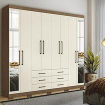 Guarda-roupa Casal 8 Portas 6 Gavetas Master com Espelho e Pés Guarda-roupa Casal 8 Portas 6 Gavetas Master com Espelho e Pés