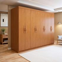 Guarda-Roupa Casal 8 Portas 6 Gavetas MDF 236cm Serenata Marrom Amêndoa Clean Guarda-Roupa Casal 8 Portas 6 Gavetas MDF 236cm Serenata Marrom Amêndoa Clean