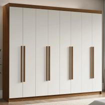Guarda-Roupa Casal 8 Portas Batentes Rustic/Branco/Rustic Venus Madesa