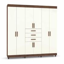 Guarda Roupa Casal 8 Portas Berlim 1008191 Imbuia Champanhe Vila Rica