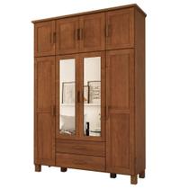 Guarda Roupa Casal 8 Portas Com Espelho 157 cm Madeira Macica Taeda 1144C Festra