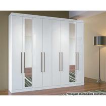 Guarda Roupa Casal 8 Portas e 4 Gavetas c/ Espelho Master Vip 8.4 Branco - Santos Andirá