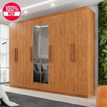 Guarda-Roupa Casal 8 Portas e 4 Gavetas Herrera Com Espelho Cinamomo