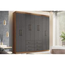 Guarda Roupa Casal 8 Portas e 6 Gavetas 8.6 Liverpool Jatoba Atacama/Grafitte - Santos Andirá Guarda Roupa Casal 8 Portas e 6 Gavetas 8.6 Liverpool Jatoba Atacama/Grafitte - Santos Andirá