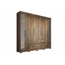 Guarda Roupa Casal 8 Portas e 6 Gavetas c/ Espelho e Pés Master 8.6 Demolição - Santos Andirá