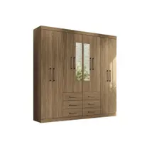 Guarda Roupa Casal 8 Portas e 6 Gavetas c/ Espelho Liverpool Ébano - Santos Andirá Guarda Roupa Casal 8 Portas e 6 Gavetas c/ Espelho Liverpool Ébano - Santos Andirá