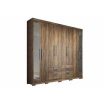 Guarda Roupa Casal 8 Portas e 6 Gavetas c/ Pés e Espelho Master 8.6 Demolição - Santos Andirá