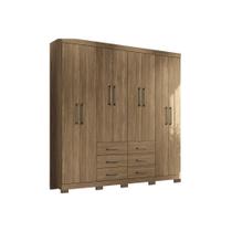 Guarda Roupa Casal 8 Portas e 6 Gavetas c/ Pés Liverpool Ébano - Santos Andirá Guarda Roupa Casal 8 Portas e 6 Gavetas c/ Pés Liverpool Ébano - Santos Andirá