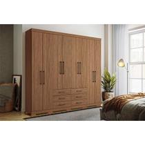 Guarda Roupa Casal 8 Portas e 6 Gavetas c/ Pés Master 8.6 Jatobá - Santos Andirá