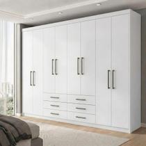 Guarda Roupa Casal 8 Portas e 6 Gavetas Master Branco