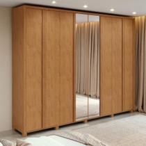 Guarda-roupa Casal 8 Portas Easy Glow Com Espelhos E Pés