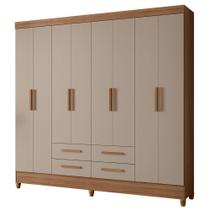 Guarda Roupa Casal 8P 204 cm Florida Freijo Cinza Moval