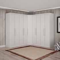 Guarda-Roupa Casal 9 Portas 3 Peças Modulado Cairo Branco/Neve Guarda-Roupa Casal 9 Portas 3 Peças Modulado Cairo Branco/Neve