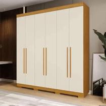 Guarda roupa casal agata 6 pts mdp - nature/off white 199 la - acp