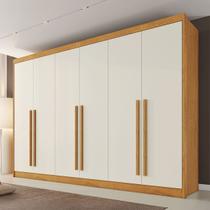 Guarda-Roupa Casal Alba Plus 6 Portas 4 Gavetas 100% Mdf Peroba/Off White - Mademarques