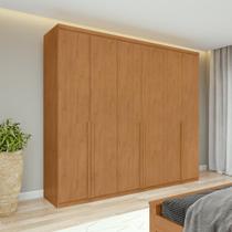 Guarda-Roupa Casal Alonzo 6 Portas 4 Gavetas Amêndoa Clean - Móveis Lopas