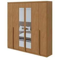 Guarda-Roupa Casal Alonzo 6 Portas 4 Gavetas Com Espelho Amêndoa Clean Guarda-Roupa Casal Alonzo 6 Portas 4 Gavetas Com Espelho Amêndoa Clean