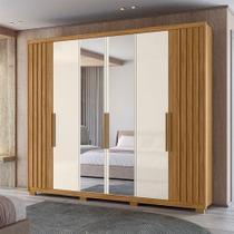Guarda Roupa Casal Ambiente Araguaia 6 Portas Freijó Off White Com Espelho - Moval Guarda Roupa Casal Ambiente Araguaia 6 Portas Freijó Off White Com Espelho - Moval