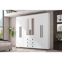 Guarda Roupa Casal Ambiente B23063 Branco Com Espelho - Araplac