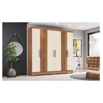 Guarda Roupa Casal Ambiente B367 Nature Off White Henn - Briz Móveis