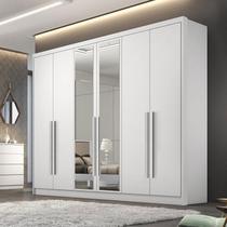 Guarda Roupa Casal Ambiente Livorno 6 Portas 4 Gavetas Neve com Espelho Novo Horizonte Guarda Roupa Casal Ambiente Livorno 6 Portas 4 Gavetas Neve com Espelho Novo Horizonte