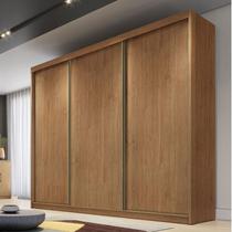 Guarda Roupa Casal Ambiente Londres 3 Portas 4 Gavetas Cumaru 23 Novo Horizonte