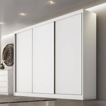 Guarda Roupa Casal Ambiente Londres 3 Portas 4 Gavetas Neve Com Nicho - Novo Horizonte