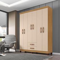 Guarda Roupa Casal Ambiente Modena 6 Portas Carvalho Americano Off White - Incorplac