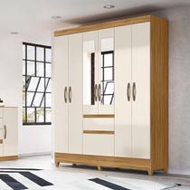 Guarda Roupa Casal Ambiente New Cuba 6 Portas Freijó Off White com Espelho - Moval Guarda Roupa Casal Ambiente New Cuba 6 Portas Freijó Off White com Espelho - Moval