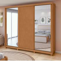Guarda Roupa Casal Ambiente Ollie 3 Portas Amêndoa Clean com Espelho Glass e Pés Lopas Guarda Roupa Casal Ambiente Ollie 3 Portas Amêndoa Clean com Espelho Glass e Pés Lopas
