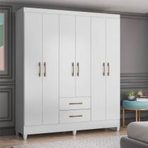 Guarda Roupa Casal Ambiente Panamá 6 Portas Branco Brilho - Moval Guarda Roupa Casal Ambiente Panamá 6 Portas Branco Brilho - Moval