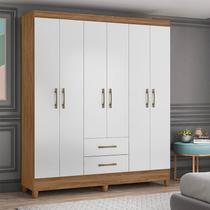 Guarda Roupa Casal Ambiente Panamá 6 Portas Naturale Branco - Moval Guarda Roupa Casal Ambiente Panamá 6 Portas Naturale Branco - Moval