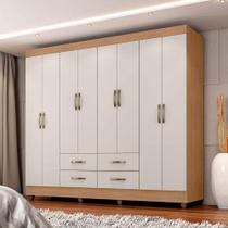 Guarda Roupa Casal Ambiente Porto 8 Portas Nature Off White - Móveis Leão Guarda Roupa Casal Ambiente Porto 8 Portas Nature Off White - Móveis Leão