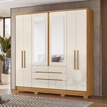 Guarda Roupa Casal Ambiente San Francisco 6 Portas Freijó Off White com Espelho - Moval Guarda Roupa Casal Ambiente San Francisco 6 Portas Freijó Off White com Espelho - Moval