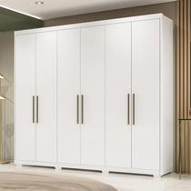 Guarda Roupa Casal Ambiente Sumatra com Pés Branco Brilho Demóbile