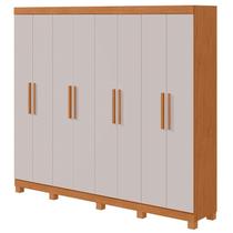 Guarda Roupa Casal Andara Soft 8 Portas Amêndoa Clean Off White com Pés - Lopas