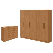 Guarda Roupa Casal Andara Soft e Cômoda Sapateira Vedra Amêndoa Clean Lopas - MÓVEIS LOPAS Guarda Roupa Casal Andara Soft e Cômoda Sapateira Vedra Amêndoa Clean Lopas - MÓVEIS LOPAS