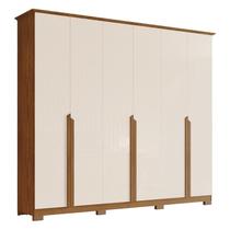 Guarda Roupa Casal Andréas 6 Portas e 6 Gavetas Nature/Off White - Móveis Henn