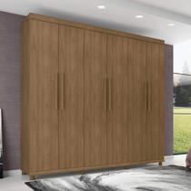 Guarda-Roupa Casal Antares 270cm 6 Portas 5 Gavetas Noce Bronze