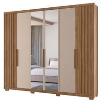 Guarda Roupa Casal Araguaia 6 Portas Carvalho Fendi Com Espelho - Moval