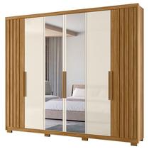 Guarda Roupa Casal Araguaia 6 Portas Freijó Off White com Espelho - Moval Guarda Roupa Casal Araguaia 6 Portas Freijó Off White com Espelho - Moval