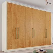 Guarda-Roupa Casal Argos 6 Portas 6 Gavetas 100% Mdf Off White/Peroba - Mademarques Guarda-Roupa Casal Argos 6 Portas 6 Gavetas 100% Mdf Off White/Peroba - Mademarques