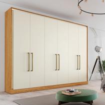 Guarda Roupa Casal Argos 6 portas 6 Gavetas - Peroba Off