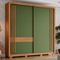 Guarda-Roupa Casal Aston 2 Portas 4 Gavetas Flex Nature/Off White/Verde - Henn