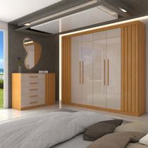 Guarda-Roupa Casal Astoria 7 Portas 8 Gavetas Cinamomo/Off White - Panorama Móveis