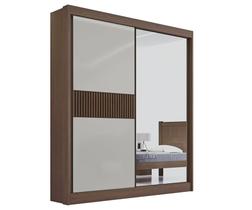 Guarda Roupa Casal Athenas 2 Portas Ripado 3 Gavetas com Espelho com pés - D Doro